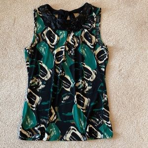 Antonio Melani top size M beautiful beaded collar Art